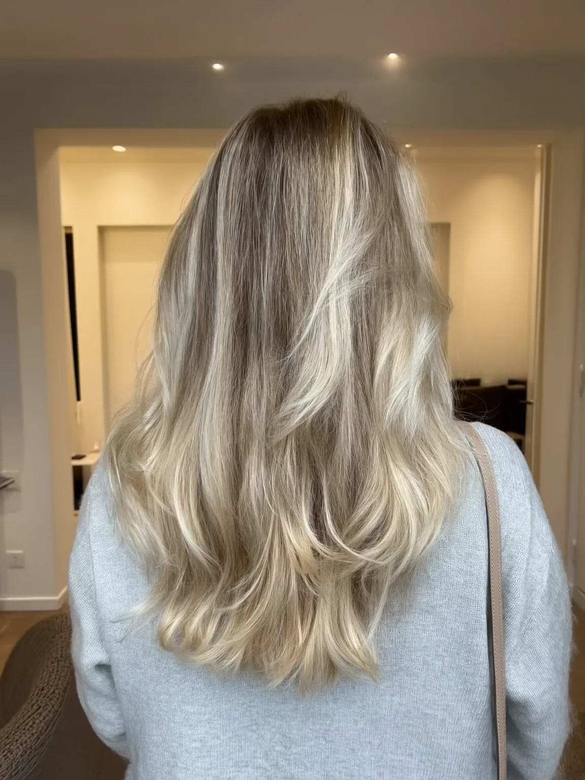 Medium Volume Honey Blonde Balayage with Ash Undertones